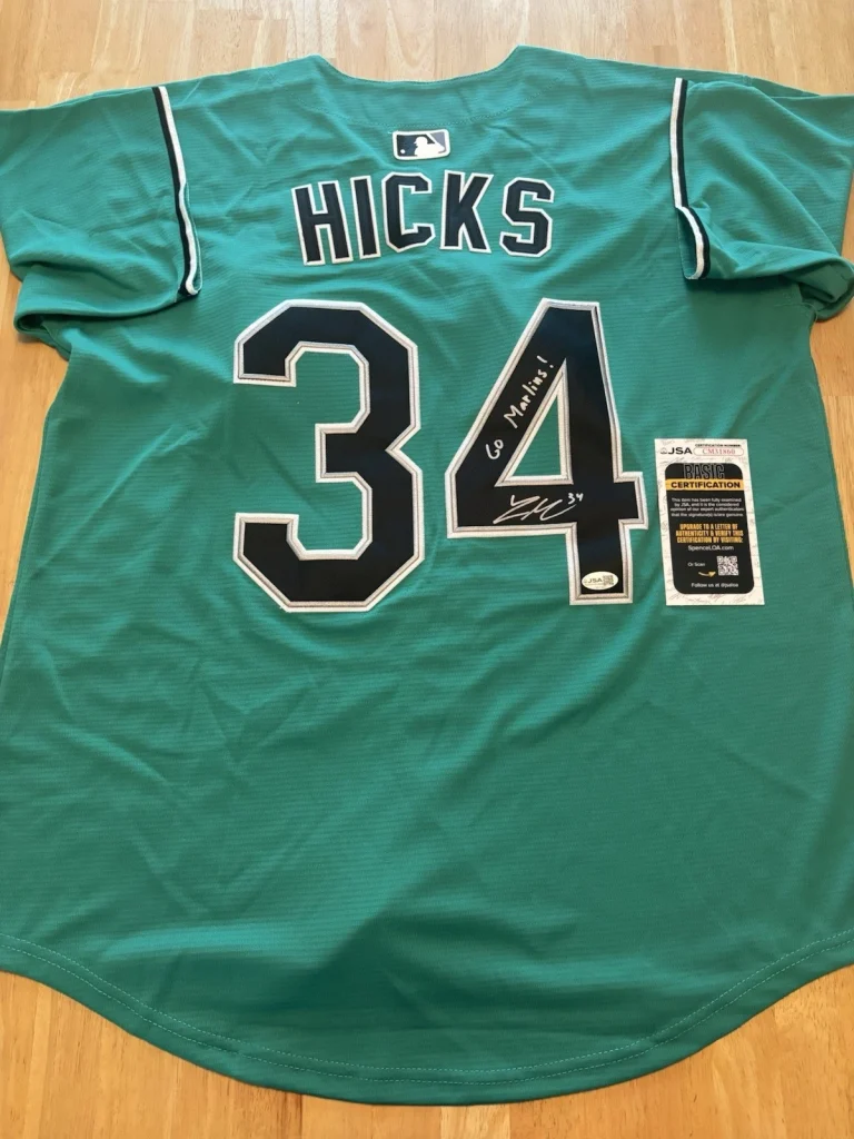 Liam Hicks Signed Autographed Inscribed  Miami Marlins Jersey. JSA Coa Rare