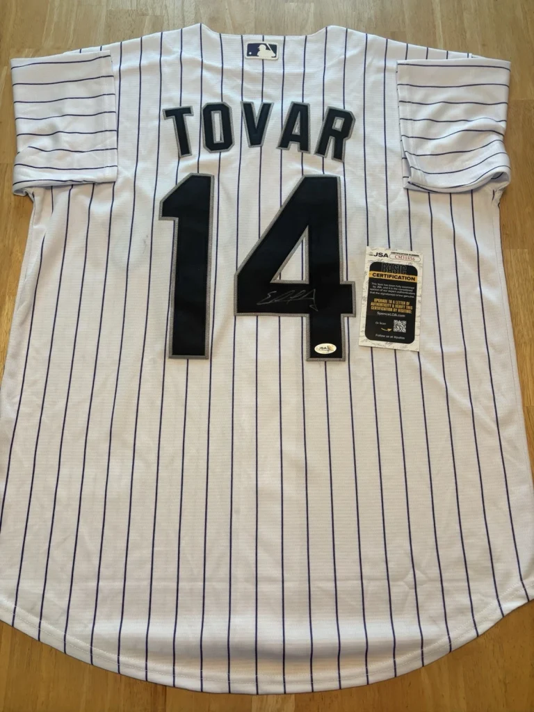 Ezequiel Tovar Signed Autographed Colorado Rockies Jersey JSA Coa