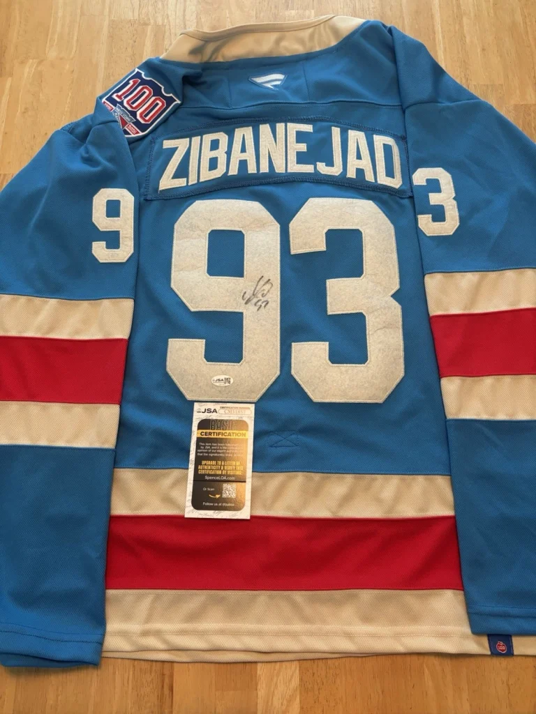 Mika Zibanejad Signed Autographed New York Rangers Jersey JSA COA