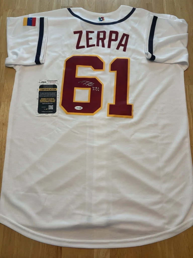 Angel Zerpa Signed Autographed Team Venezuela 2026 WBC Jersey. Champs. JSA Coa