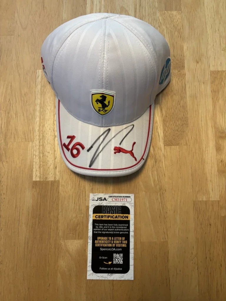 Charles Leclerc Signed Autographed Official Ferrari Racing Hat. JSA Coa