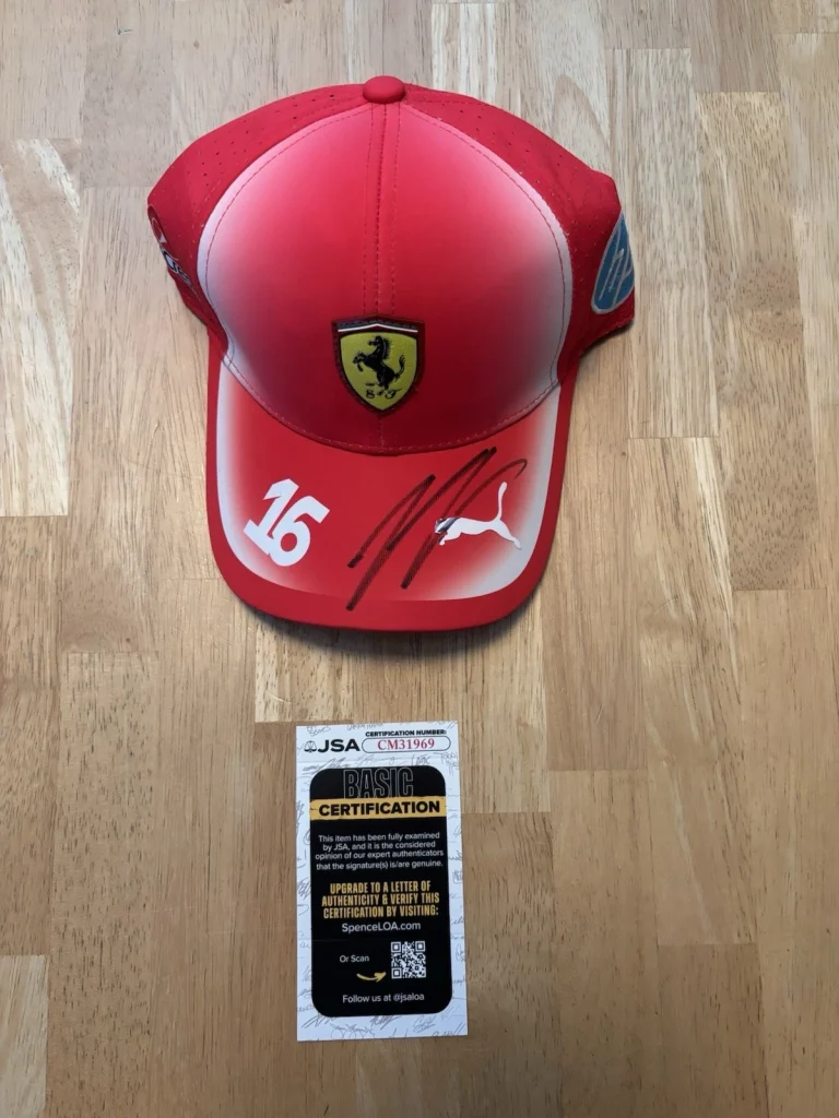 Charles Leclerc Signed Autographed Official Ferrari Racing Hat. JSA Coa