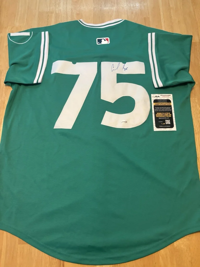 CARLOS NARVAEZ SIGNED Autographed BOSTON RED SOX CITY CONNECT JERSEY JSA COA