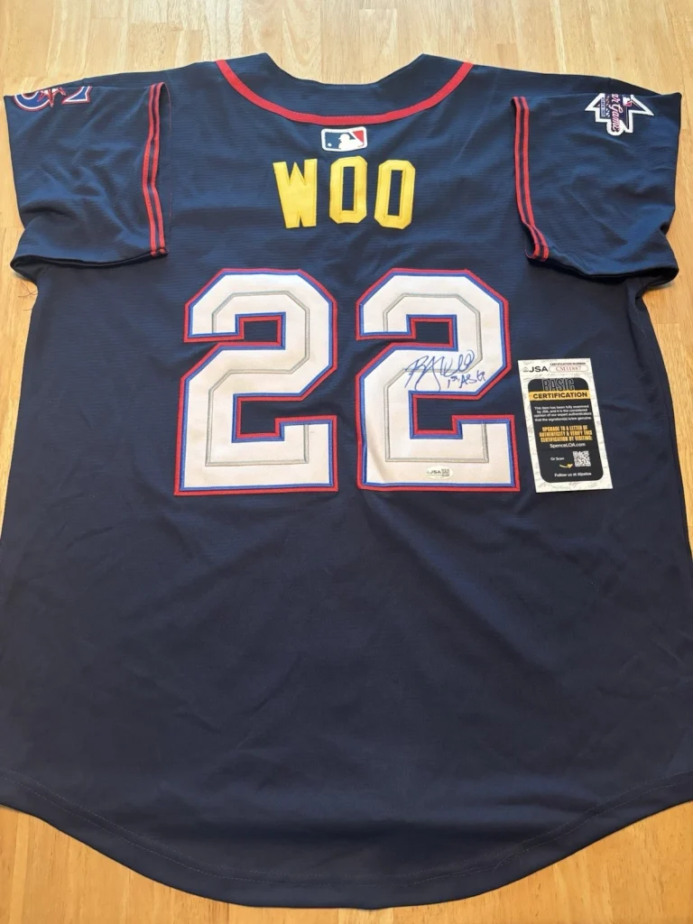 Bryan Woo Signed Inscribed 2025 All Star Game Jersey. JSA Coa . Mariners