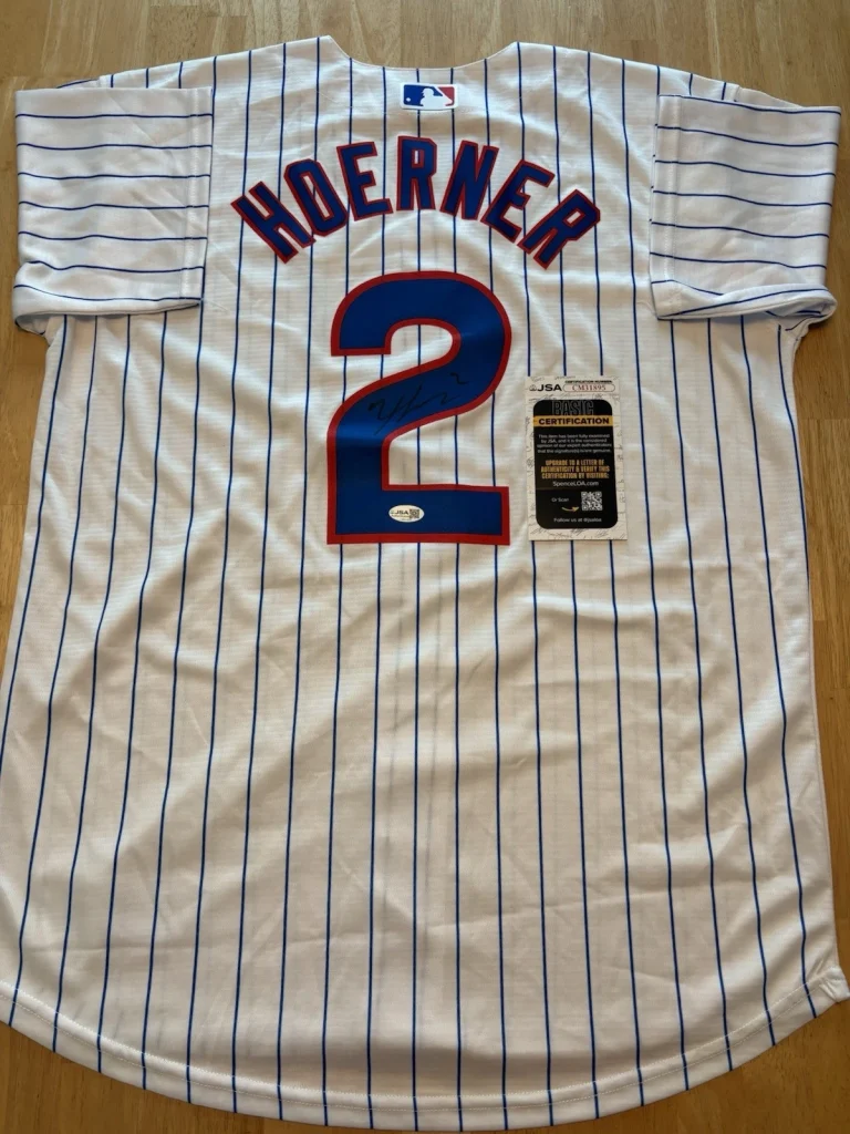 NICO HOERNER Chicago Cubs Signed Autographed Jersey. Jsa Coa