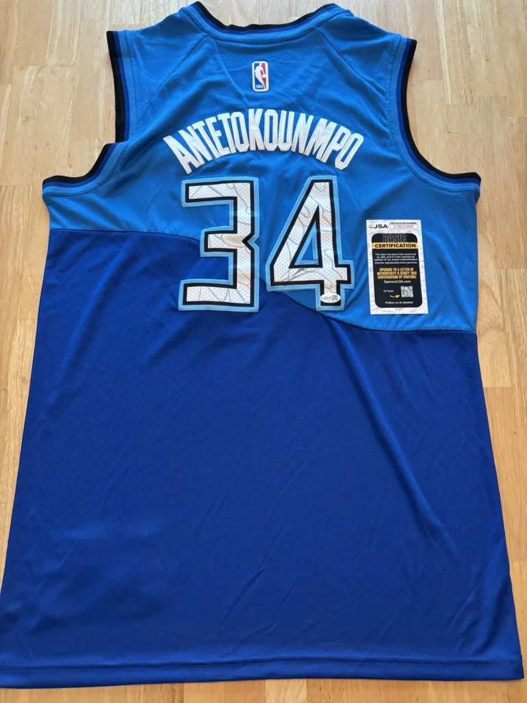 Giannis Antetokounmpo Milwaukee Bucks Autographed Signed Jersey JSA COA