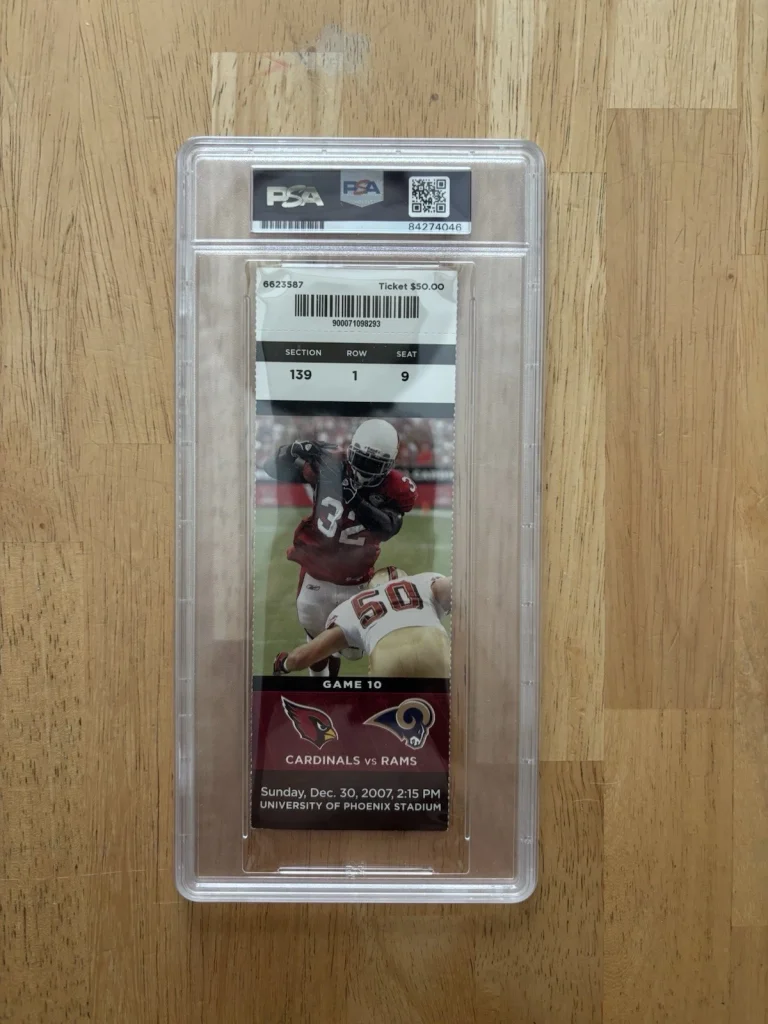 Larry Fitzgerald Signed Autographed Ticket Stub. Psa Coa. Arizona Cardinals. Hof
