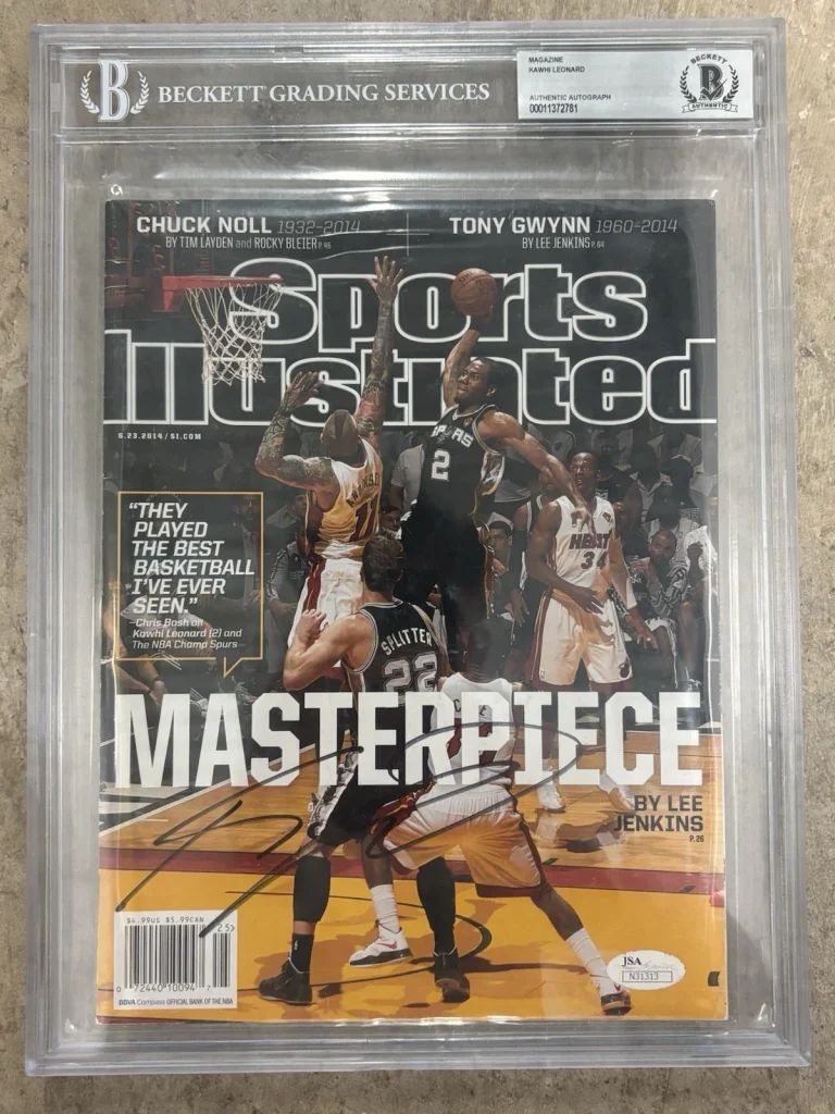 KAWHI LEONARD SIGNED Autographed  SPORTS ILLUSTRATED MAGAZINE. Encapsulated. JSA