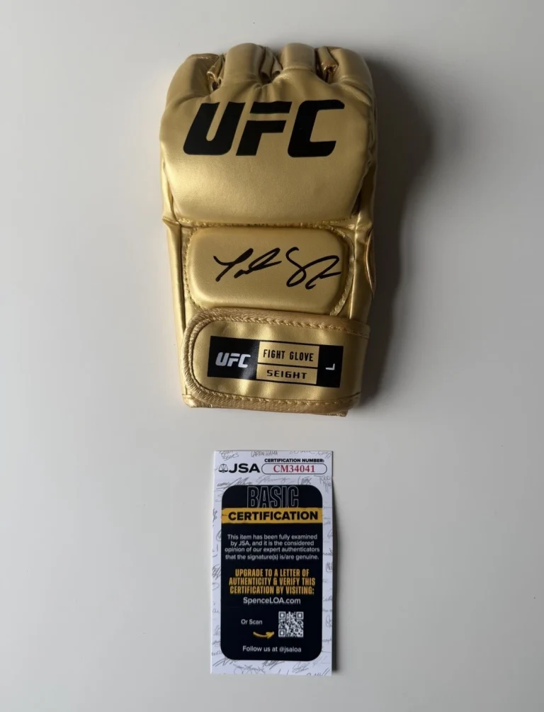 Tatiana Suarez Autographed Gold UFC Glove MMA Fighter JSA COA