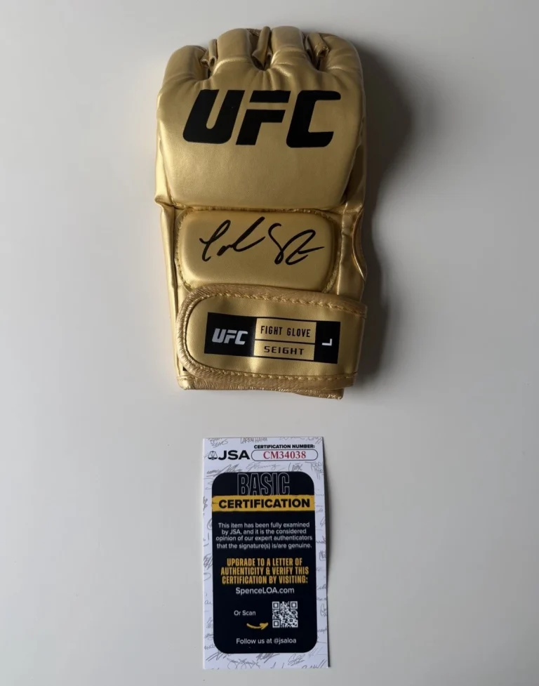 Tatiana Suarez Autographed Gold UFC Glove MMA Fighter JSA COA