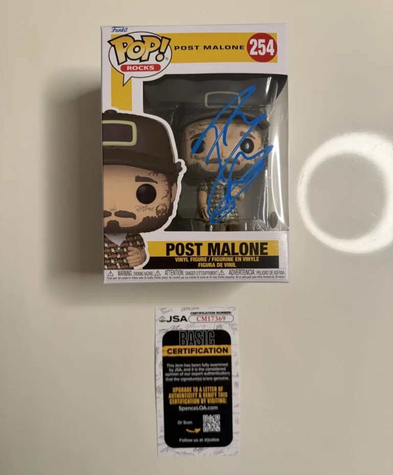 Post Malone Rapper Autographed Funko Pop #254 Posty JSA COA