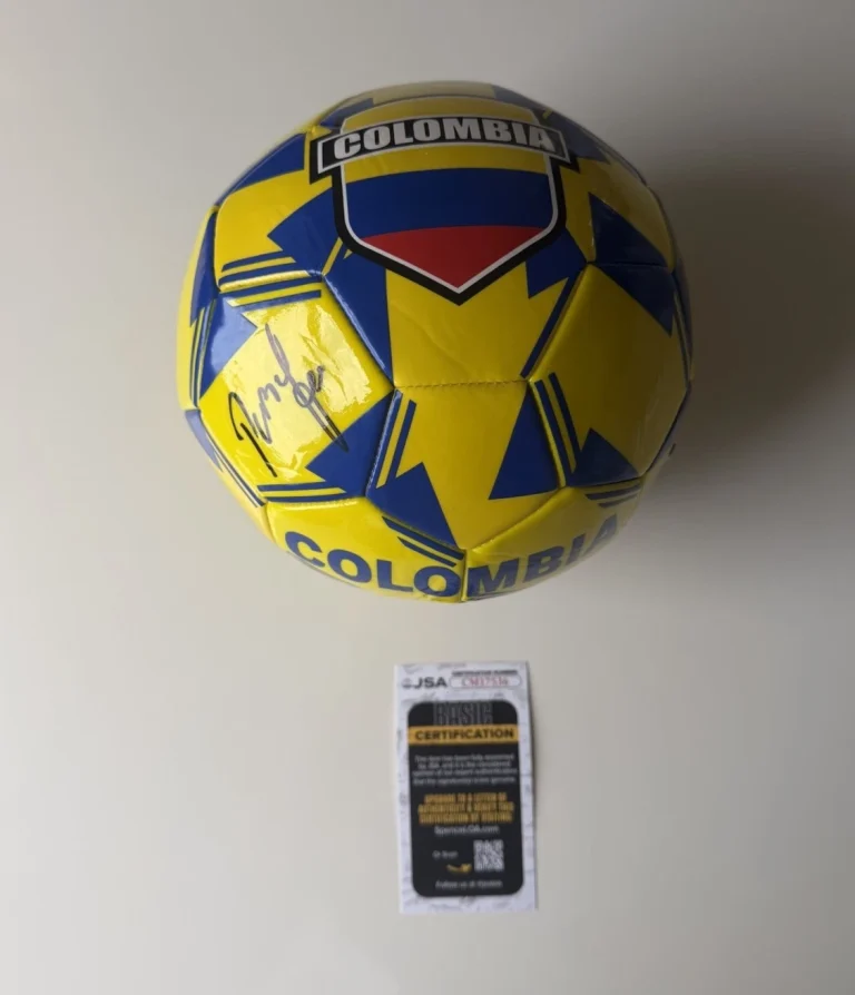 Carlos Pibe Valderrama Autographed Colombia Soccer Ball Star JSA COA
