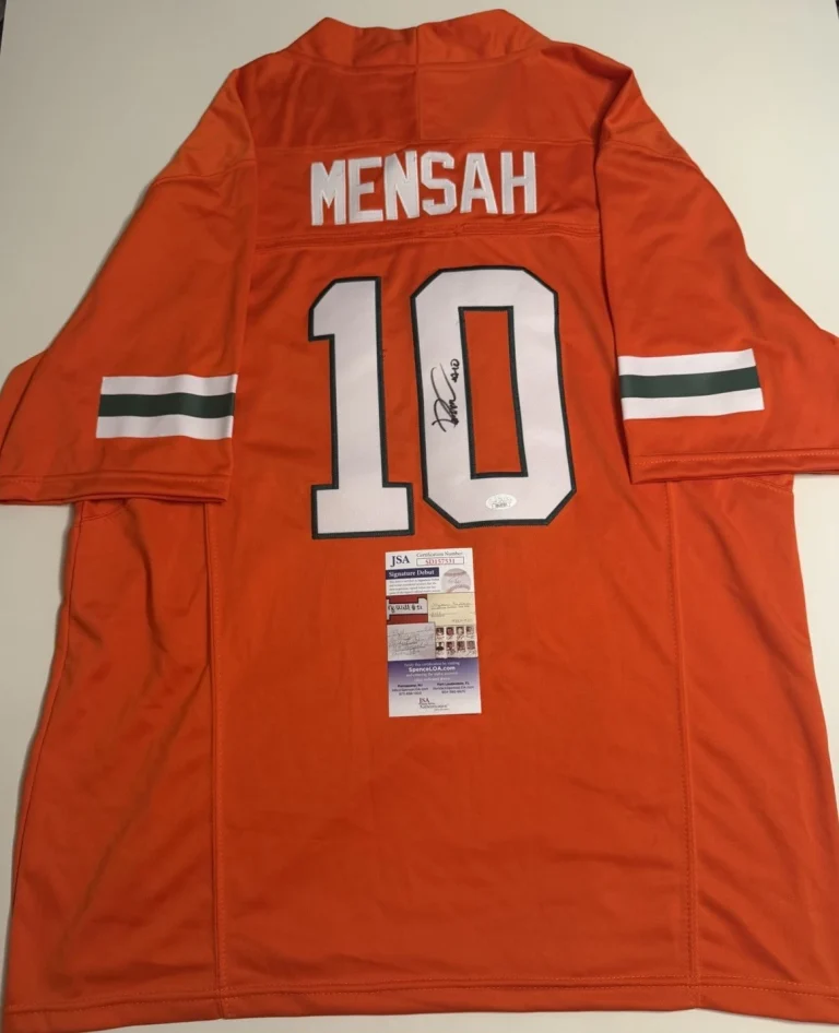 Darian Mensah Miami Hurricanes Autographed Jersey Star Signature Debut JSA COA