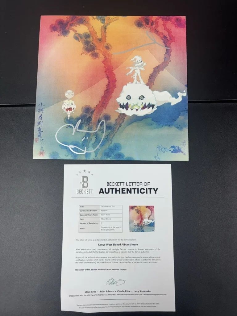 Kanye West Signed Autographed Kids See Ghosts Vinyl. Rare Sketch!! Beckett LOA