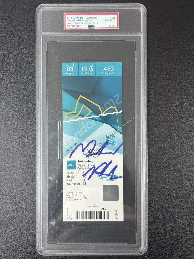 Michael Phelps Signed Autographed London 2012 Olympic Ticket 28 Gold Medals. Psa