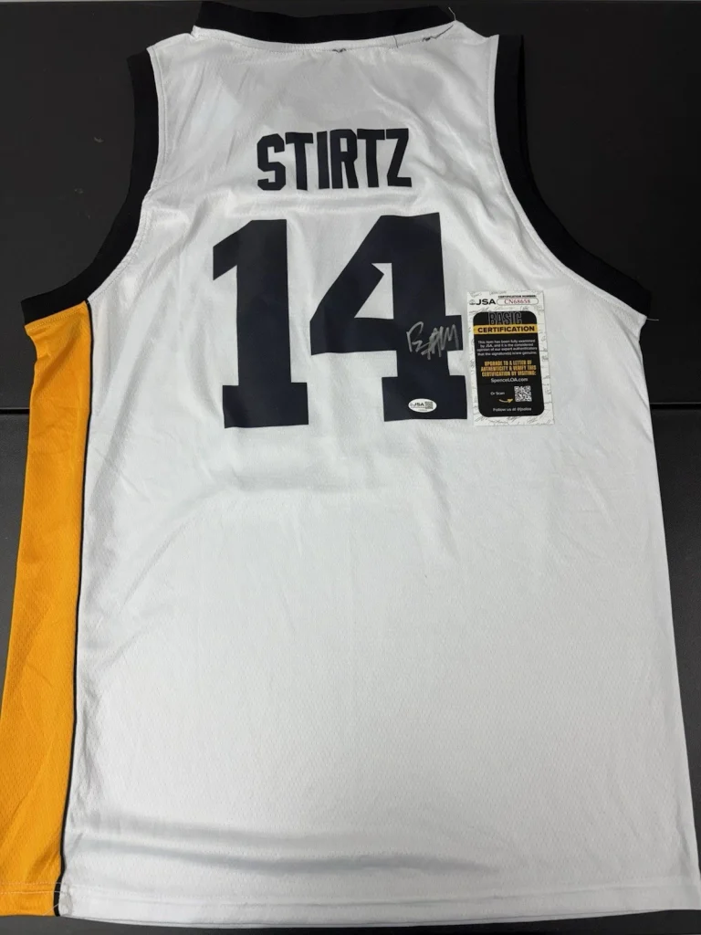 Bennett Stirtz Autographed Signed Iowa Hawkeyes White Jersey. JSA Coa