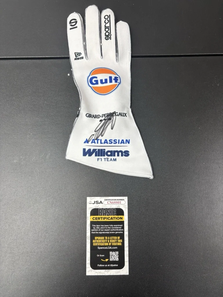 Alexander Albon Signed Autographed Williams Racing Glove Formula 1. Jsa Coa