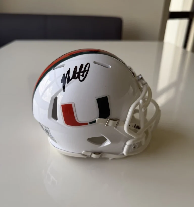 Mario Cristobal Miami Hurricanes Head Coach Autographed Mini Helmet Beckett