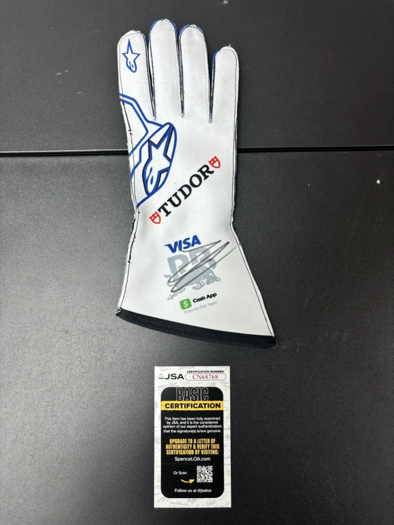 Liam Lawson Autographed Visa Cash App Racing Bulls Racing Glove Formula 1 JSA