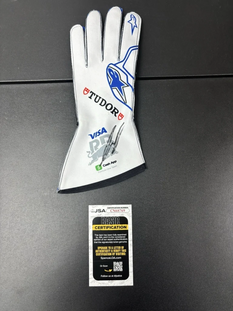 Liam Lawson Autographed Visa Cash App Racing Bulls Racing Glove Formula 1 JSA
