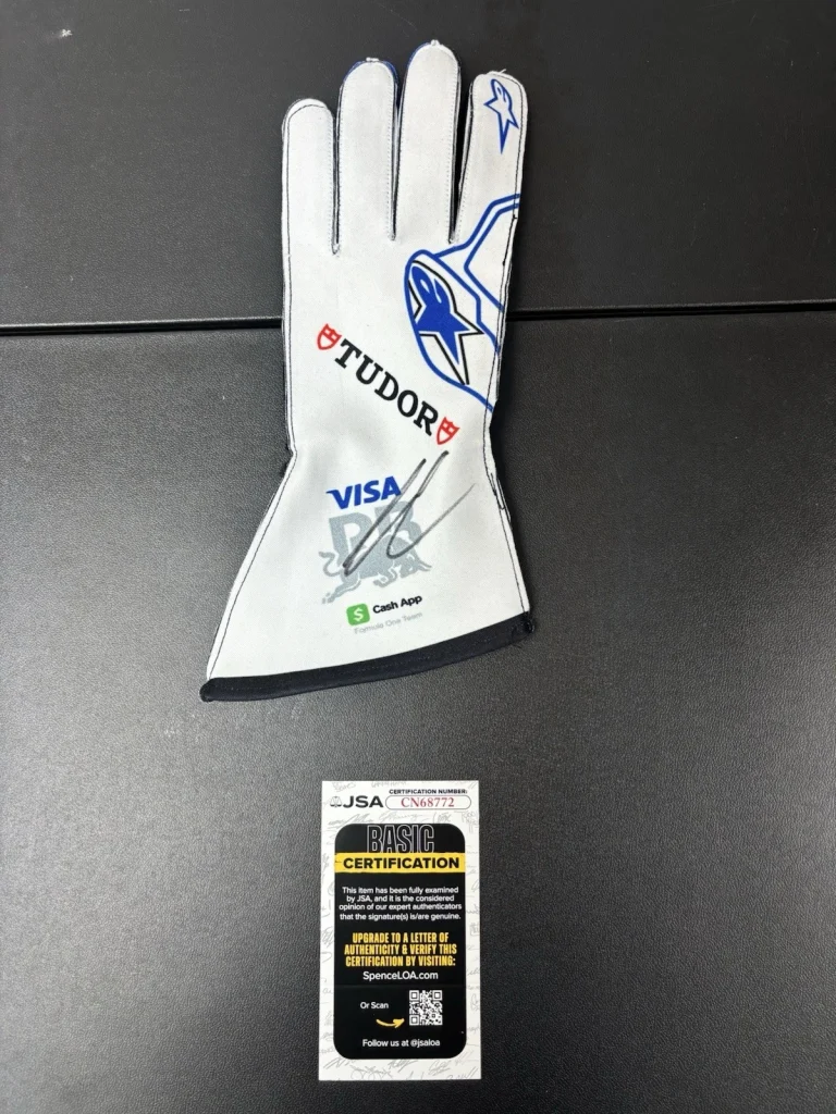 Liam Lawson Autographed Visa Cash App Racing Bulls Racing Glove Formula 1 JSA
