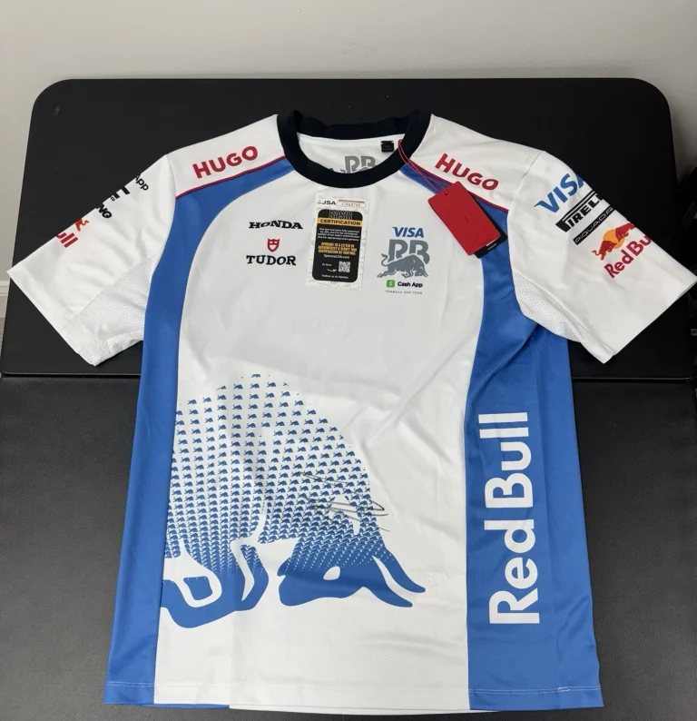 Arvid Lindblad Signed Visa Cash App Red Bull  Formula 1 Polo Shirt. Jsa Coa