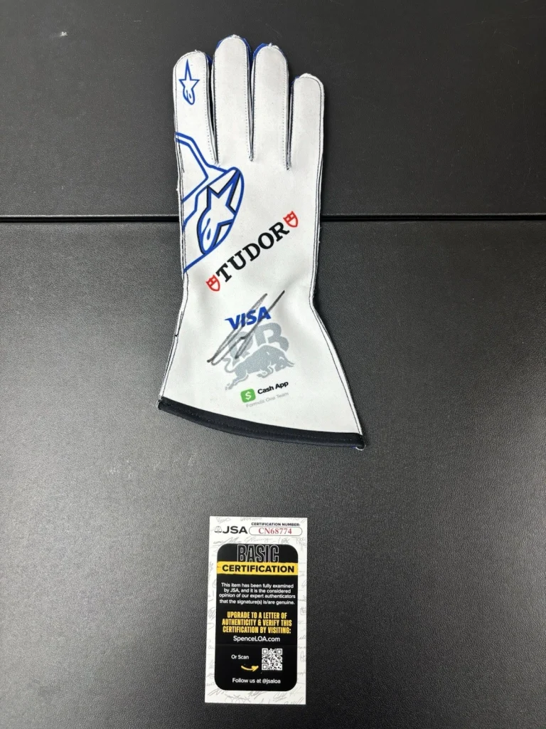Liam Lawson Autographed Visa Cash App Racing Bulls Racing Glove Formula 1 JSA