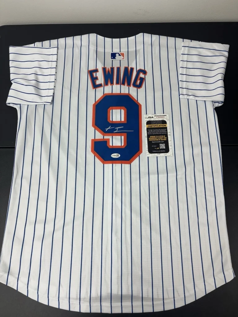 AJ Ewing Signed Autographed New York Mets Jersey. JSA Coa Rare