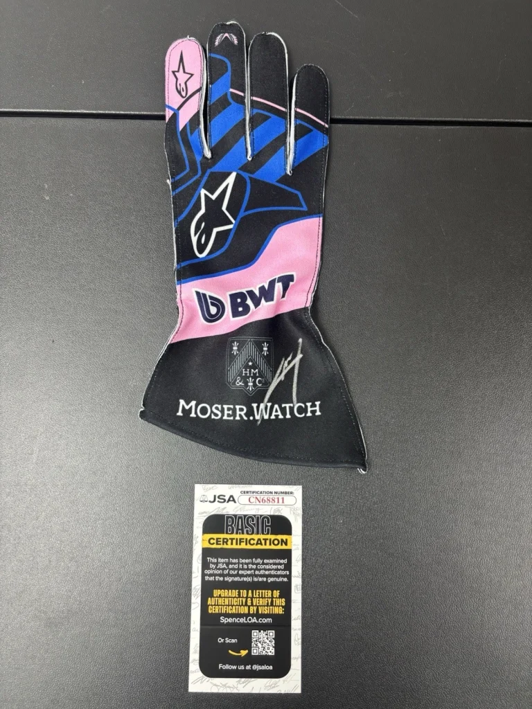 Pierre Gasly Autographed Alpine Racing Race Glove Formula 1 F1 Star JSA COA