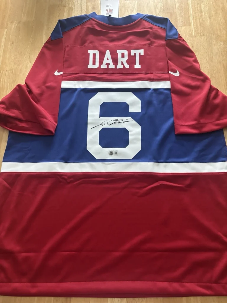 Jaxson Dart Signed Autographed Authentic Jersey New York Giants. Beckett Coa