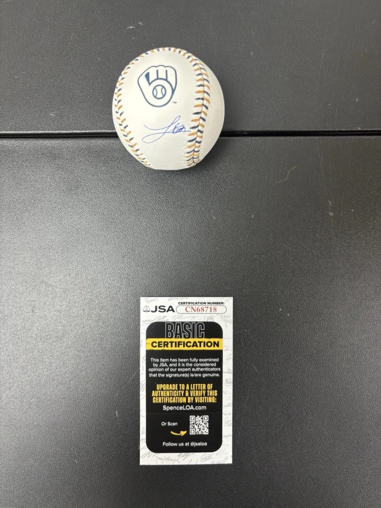 Luis Pena Autographed Signed Team Stitch  Milwaukee Brewers Baseball. JSA Coa