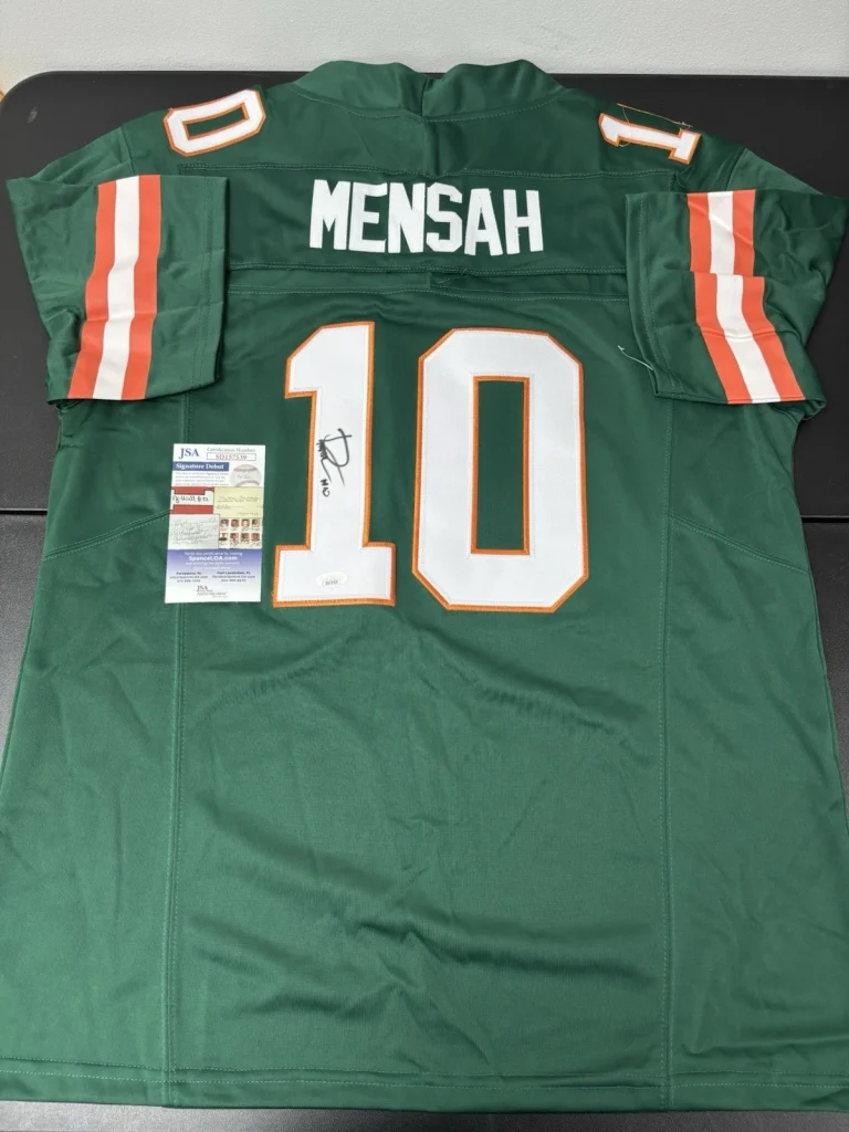 Darian Mensah Miami Hurricanes Autographed Jersey Star Signature Debut JSA COA
