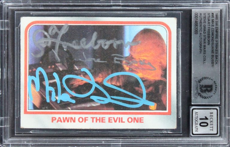 Star Wars (3) Freeborn +2 Signed 1980 SW ESB #95 Card Auto Grade 10! BAS Slabbed