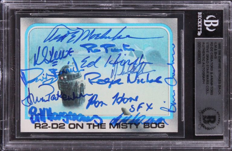 Star Wars (12) Archer, Hargreaves +10 Signed 1980 SW ESB #245 Card BAS Slabbed