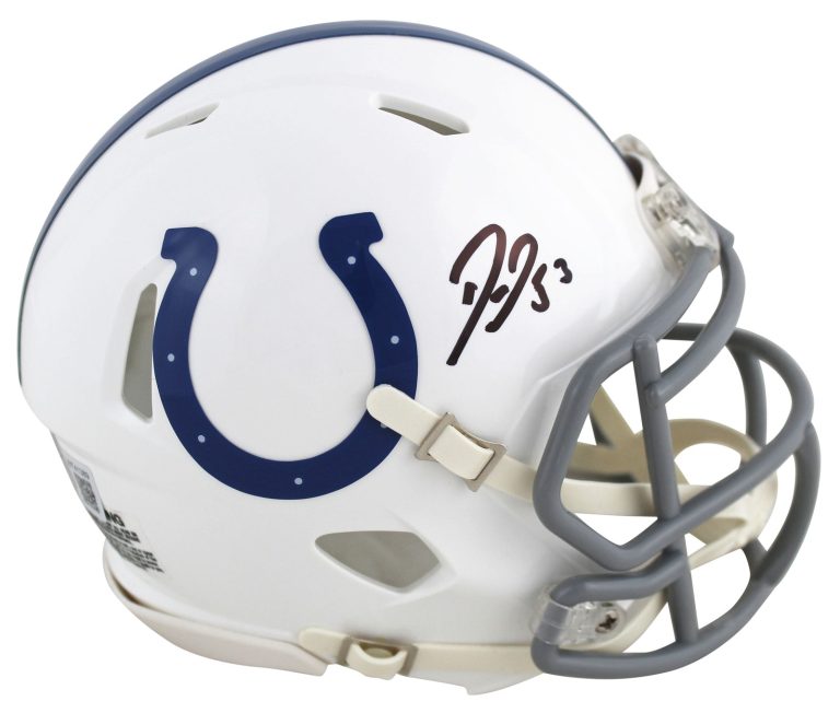 Colts Darius Shaquille Leonard Signed White Speed Mini Helmet BAS Witnessed
