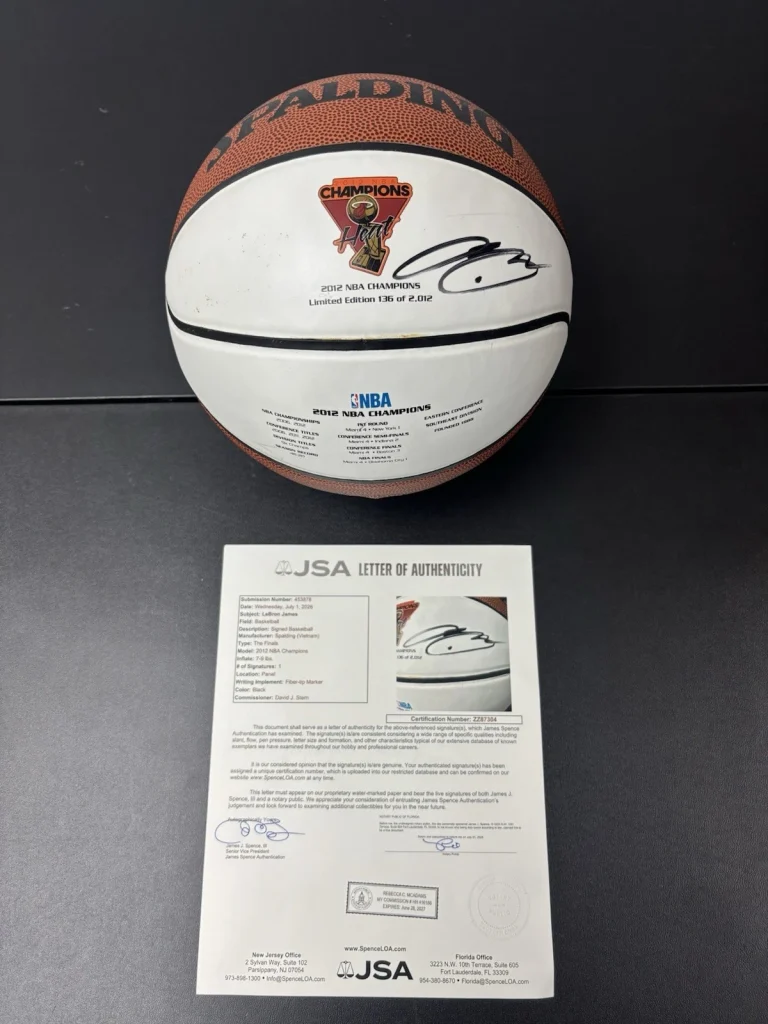 LeBron James Autographed Signed Miami Heat 2012 NBA Finals Basketball. JSA LOA