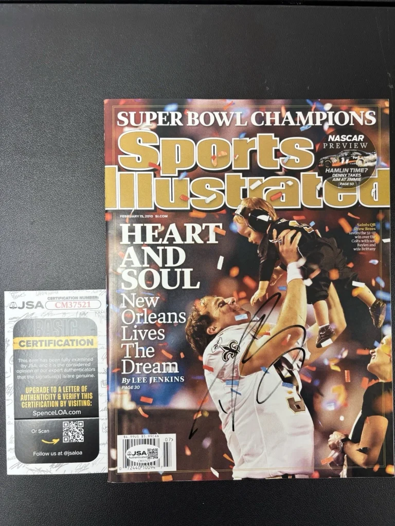 Drew Brees Signed Autographed Sports Illustrated Magazine. JSA Coa