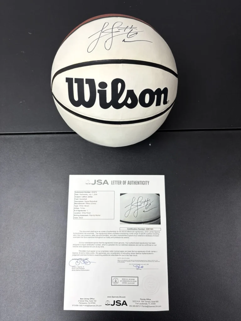 Lebron James Signed Autographed Basketball. Early Autograph. JSA LOA. Heat Cavs