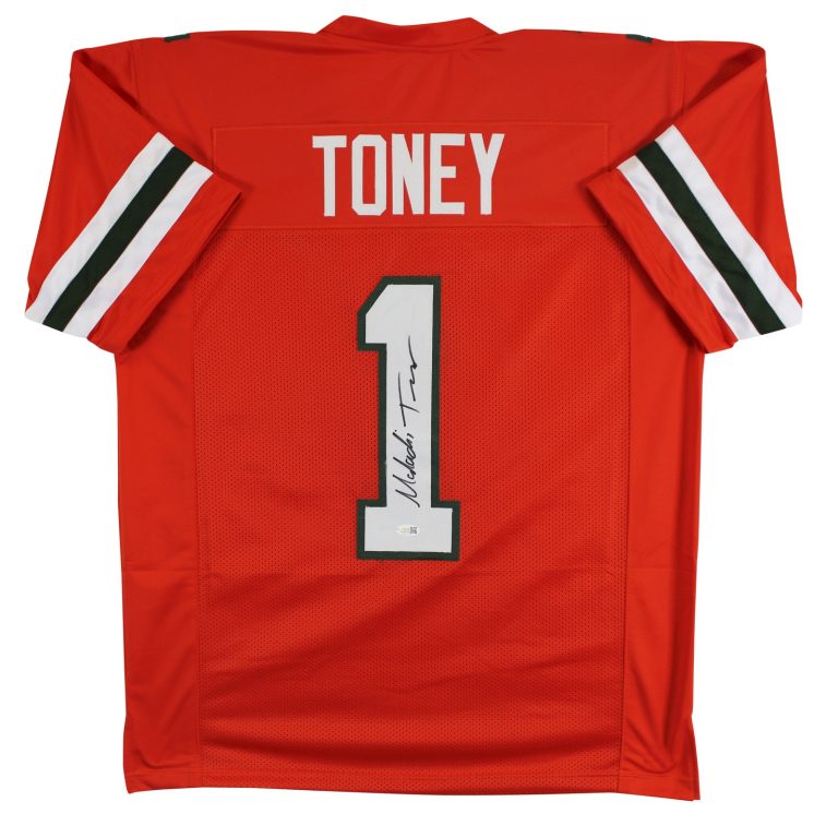 Miami Malachi Toney Authentic Signed Orange Pro Style Jersey JSA Witness