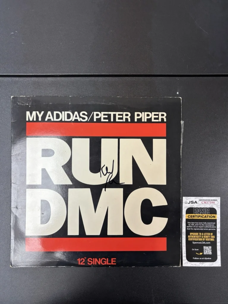 Rev Run Signed Autographed Vinyl “RUN DMC - My Adidas / Peter Piper  1986” Jsa