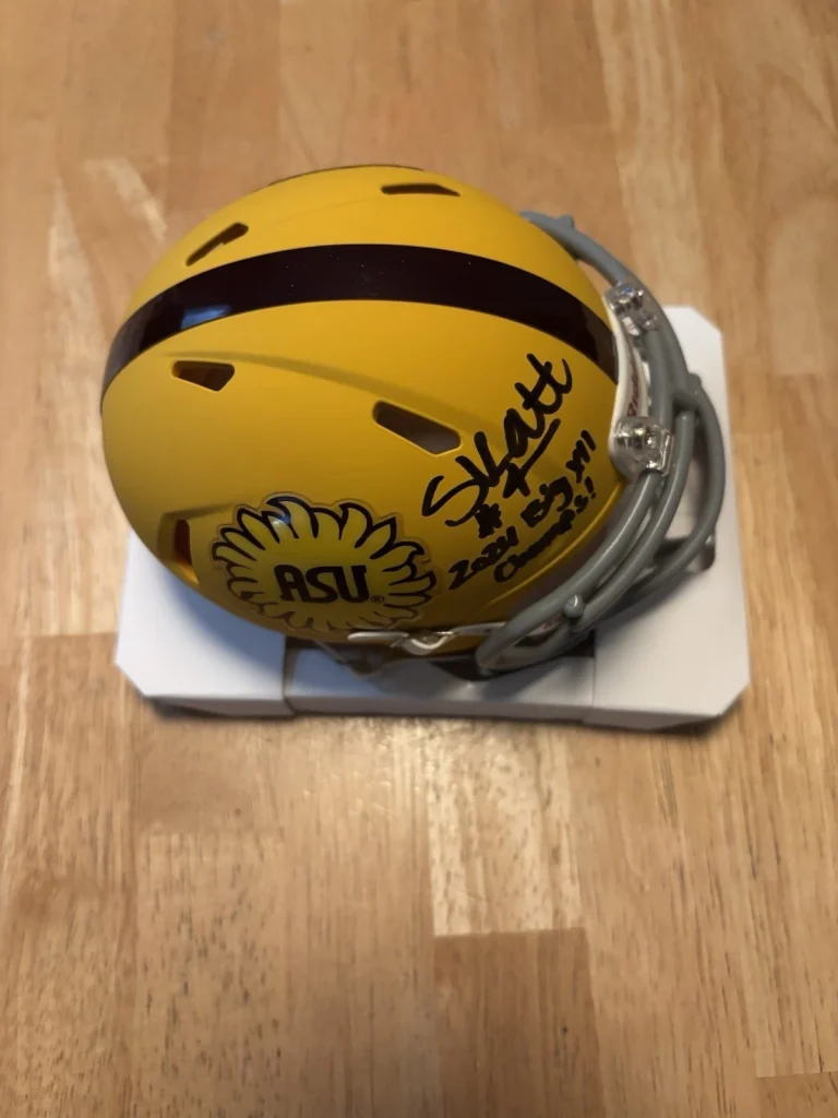 Cam Skattebo Arizona State  Signed Autographed Inscribed  Mini Helmet. JSA Coa