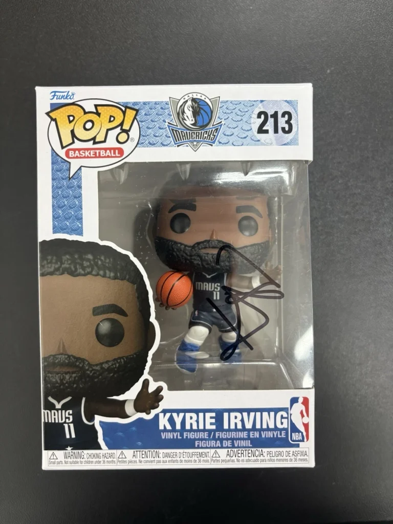 Kyrie Irving Signed Mavericks #213 Funko Pop! Vinyl Figure. Beckett Coa