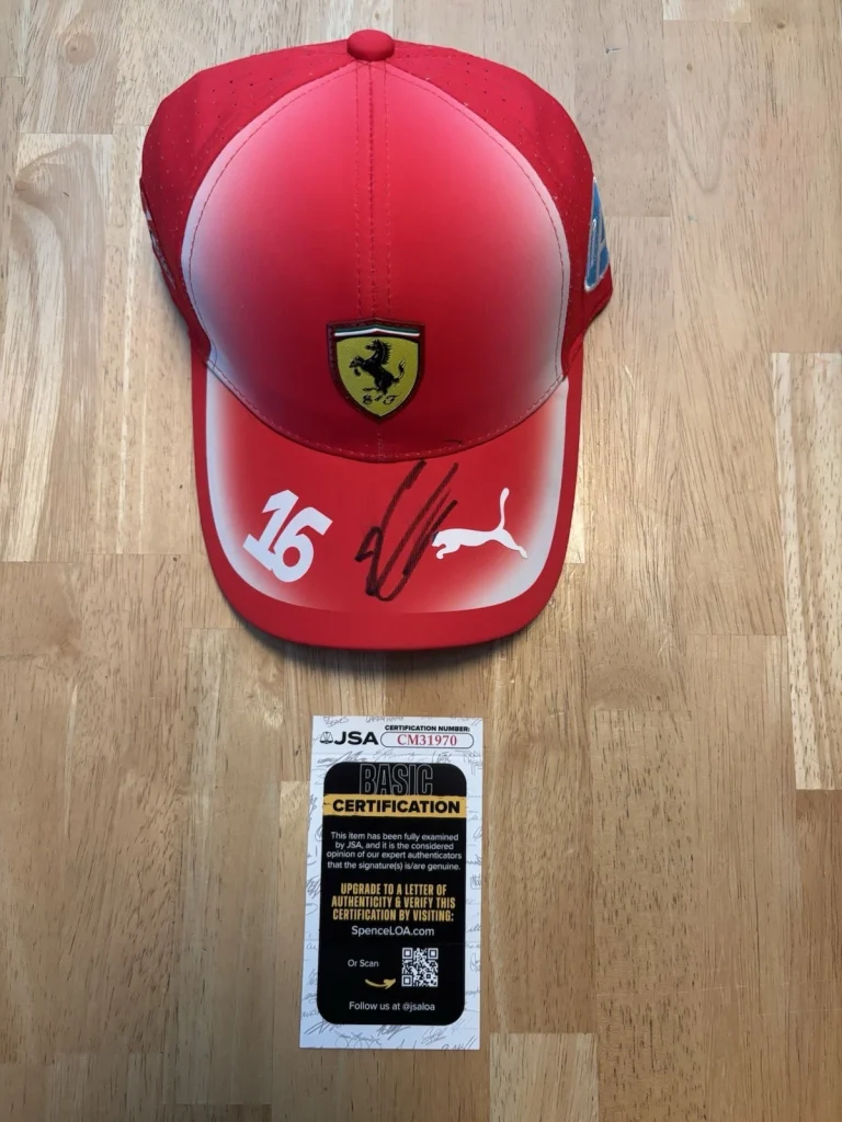 Charles Leclerc Signed Autographed Official Ferrari Racing Hat. JSA Coa