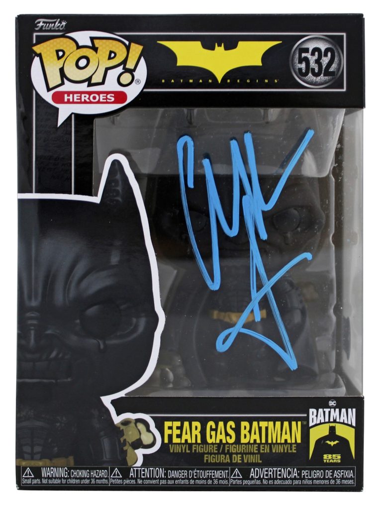 Christian Bale Batman Begins Signed #532 Fear Gas Funko Pop Vinyl Figure BAS