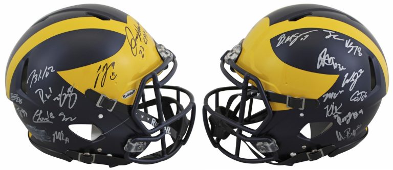 2023 Michigan (20) Harbaugh, McCarthy Signed F/S Speed Proline Helmet Fanatics