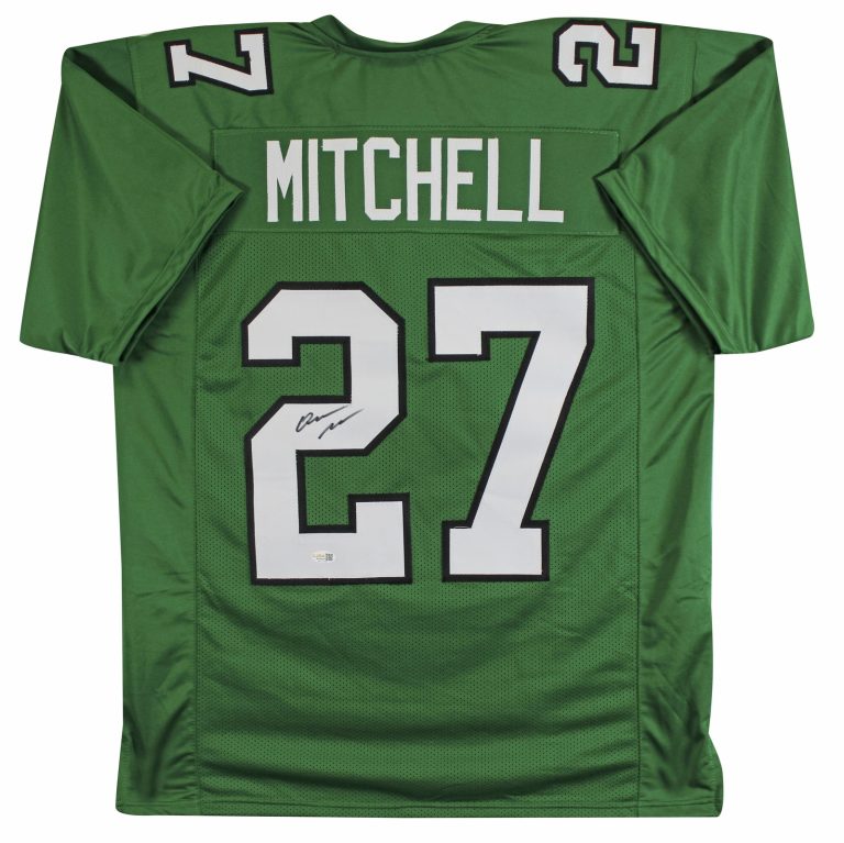 Quinyon Mitchell Authentic Signed Kelly Green Pro Style Jersey JSA Witness 2