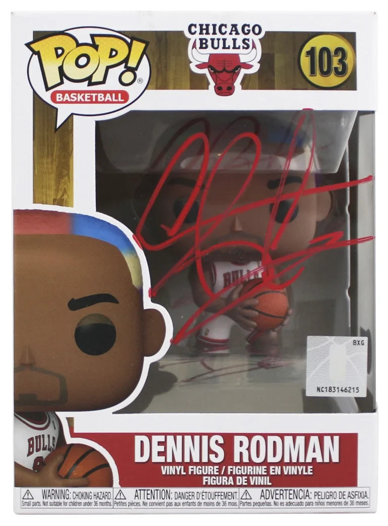Bulls Dennis Rodman Authentic Signed #103 Funko Pop Figure BAS Wit #2W373784