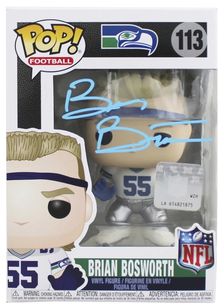 Seahawks Brian Bosworth Authentic Signed #113 Funko Pop Vinyl Figure JSA Witness