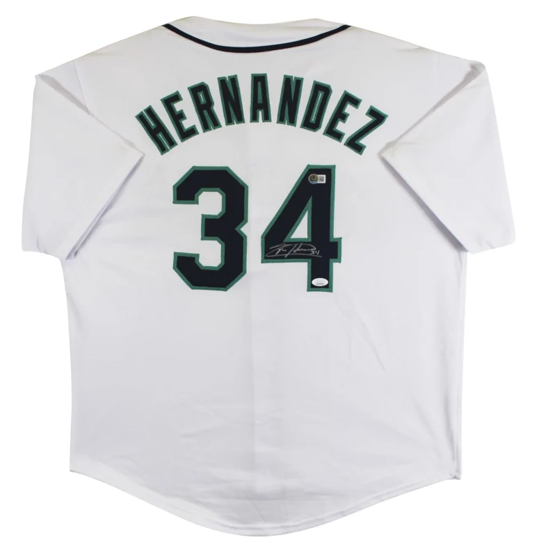 Felix Hernandez Authentic Signed White Pro Style Jersey Autographed BAS #BQ96312
