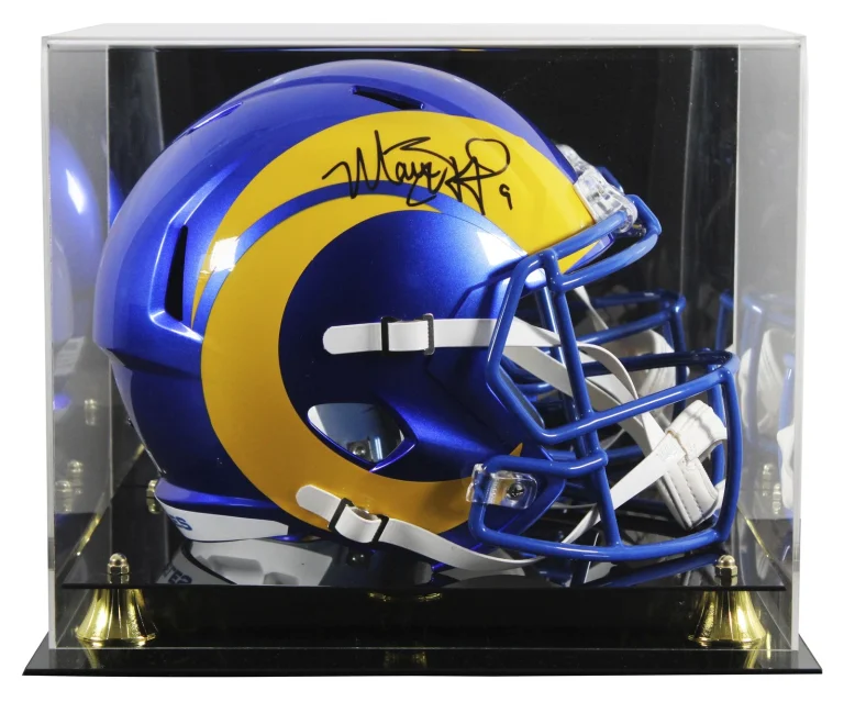 Rams Matthew Stafford Signed Full Size Speed Rep Helmet W/ Case BAS Witnessed